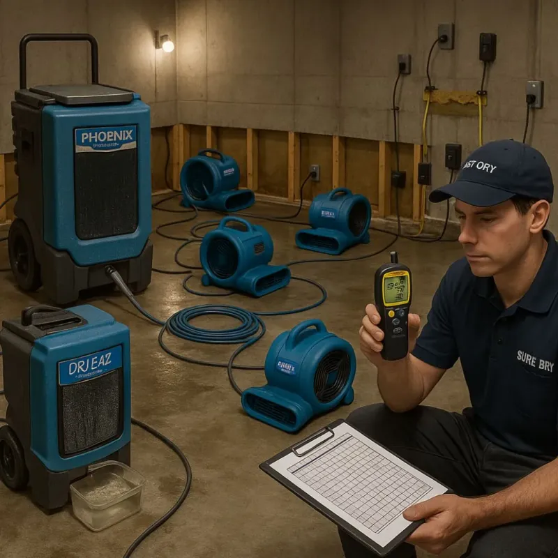 Structural Drying and Dehumidification process in Waverly, OH